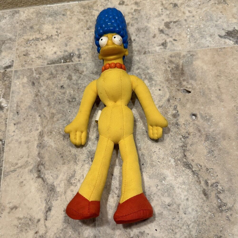 VINTAGE 1990 The Simpsons MARGE‎ SIMPSON 11" Plush STUFFED ANIMAL Toy No Clothes